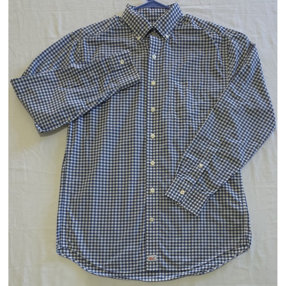 Vineyard Vines Murray Shirt Mens Medium Blue Checkered Long Sleeve Button Front